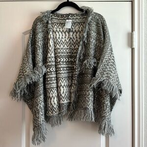 Anthropologie Gold Flecked Open Cropped Sweater